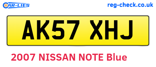 AK57XHJ are the vehicle registration plates.