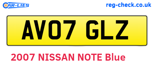 AV07GLZ are the vehicle registration plates.