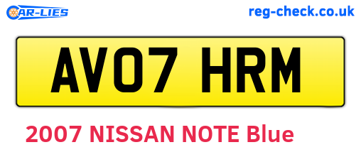 AV07HRM are the vehicle registration plates.