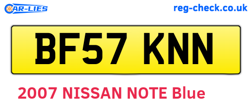BF57KNN are the vehicle registration plates.