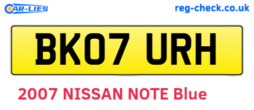 BK07URH are the vehicle registration plates.