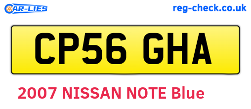 CP56GHA are the vehicle registration plates.