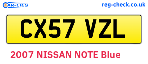 CX57VZL are the vehicle registration plates.