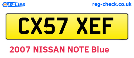 CX57XEF are the vehicle registration plates.