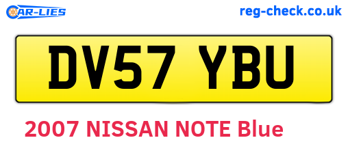 DV57YBU are the vehicle registration plates.