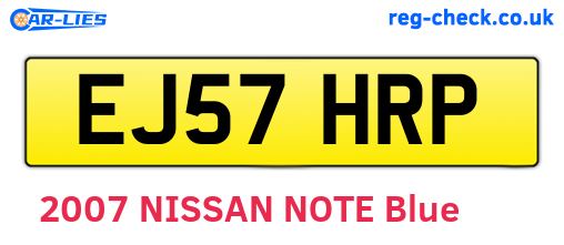 EJ57HRP are the vehicle registration plates.