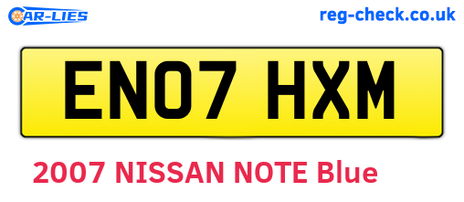 EN07HXM are the vehicle registration plates.