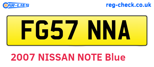FG57NNA are the vehicle registration plates.