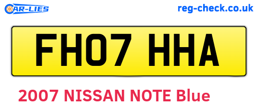 FH07HHA are the vehicle registration plates.