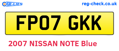FP07GKK are the vehicle registration plates.