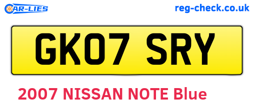 GK07SRY are the vehicle registration plates.