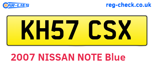 KH57CSX are the vehicle registration plates.