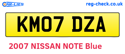 KM07DZA are the vehicle registration plates.