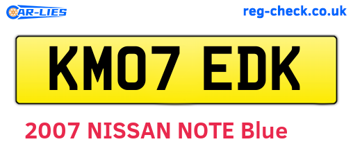 KM07EDK are the vehicle registration plates.