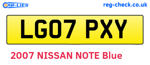 LG07PXY are the vehicle registration plates.