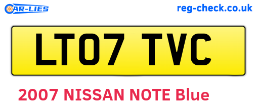 LT07TVC are the vehicle registration plates.