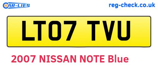 LT07TVU are the vehicle registration plates.