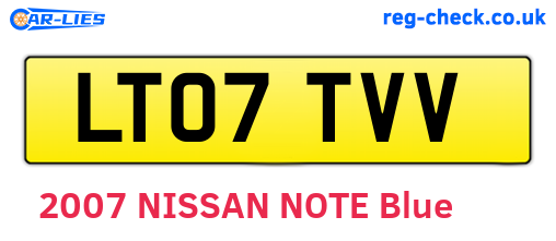 LT07TVV are the vehicle registration plates.