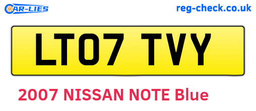 LT07TVY are the vehicle registration plates.