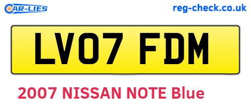 LV07FDM are the vehicle registration plates.