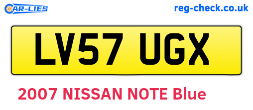 LV57UGX are the vehicle registration plates.
