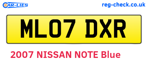 ML07DXR are the vehicle registration plates.