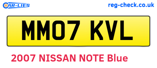 MM07KVL are the vehicle registration plates.