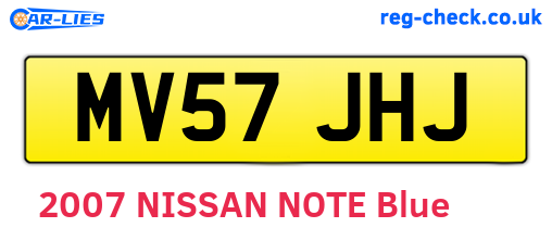 MV57JHJ are the vehicle registration plates.