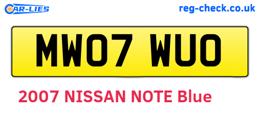 MW07WUO are the vehicle registration plates.