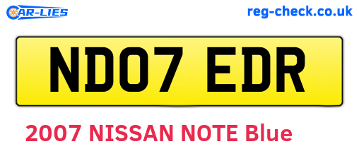ND07EDR are the vehicle registration plates.