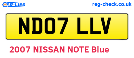 ND07LLV are the vehicle registration plates.