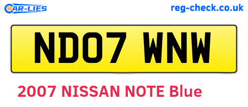 ND07WNW are the vehicle registration plates.