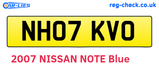 NH07KVO are the vehicle registration plates.