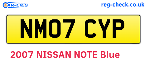 NM07CYP are the vehicle registration plates.