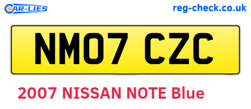 NM07CZC are the vehicle registration plates.