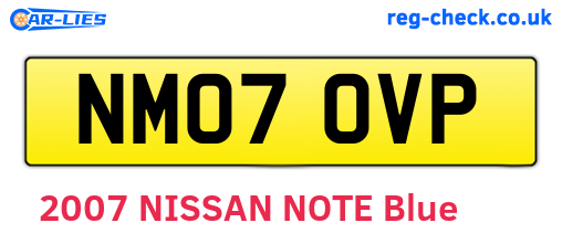 NM07OVP are the vehicle registration plates.