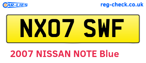 NX07SWF are the vehicle registration plates.