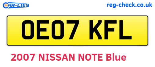 OE07KFL are the vehicle registration plates.
