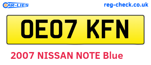 OE07KFN are the vehicle registration plates.