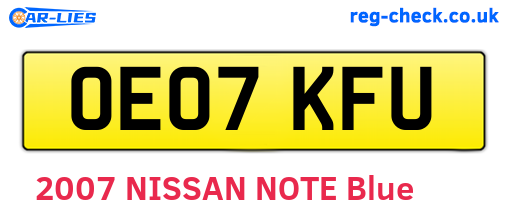 OE07KFU are the vehicle registration plates.