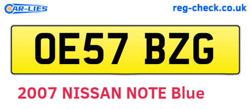 OE57BZG are the vehicle registration plates.