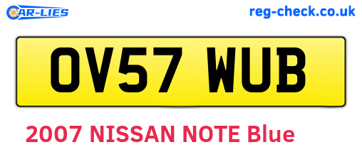 OV57WUB are the vehicle registration plates.