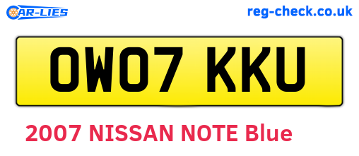 OW07KKU are the vehicle registration plates.