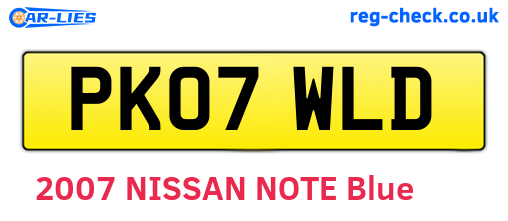 PK07WLD are the vehicle registration plates.