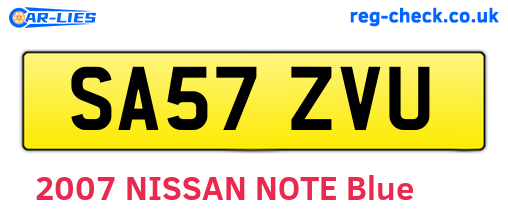 SA57ZVU are the vehicle registration plates.