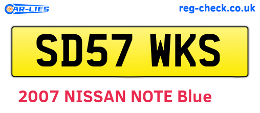 SD57WKS are the vehicle registration plates.