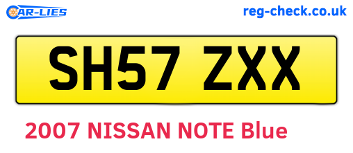 SH57ZXX are the vehicle registration plates.