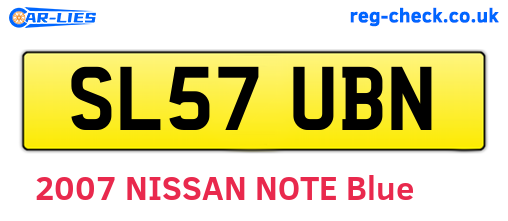SL57UBN are the vehicle registration plates.