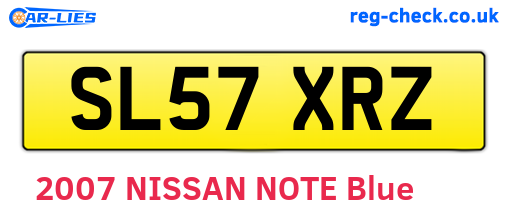 SL57XRZ are the vehicle registration plates.
