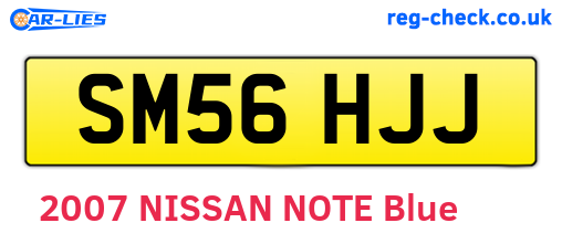 SM56HJJ are the vehicle registration plates.
